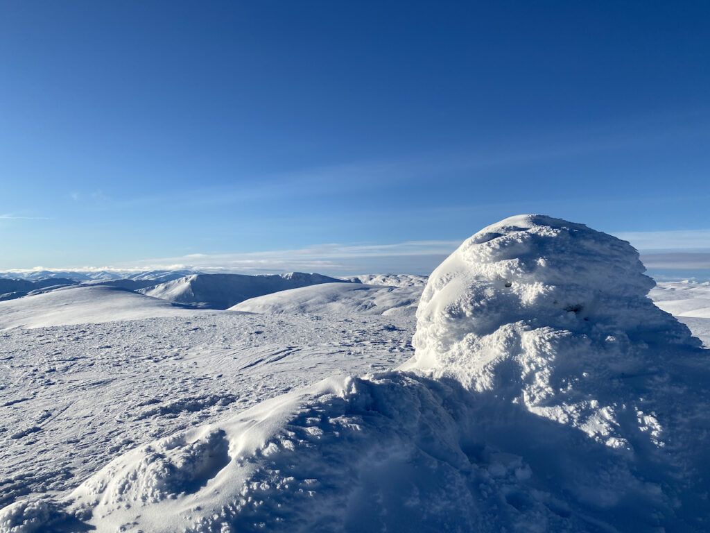 Snowshoeing to the summit of A'Chailleach in the Monadhliath