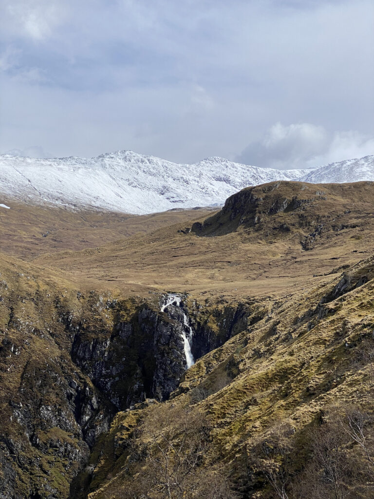 Falls of Glomach and Sgurr nan Ceathreamhnan