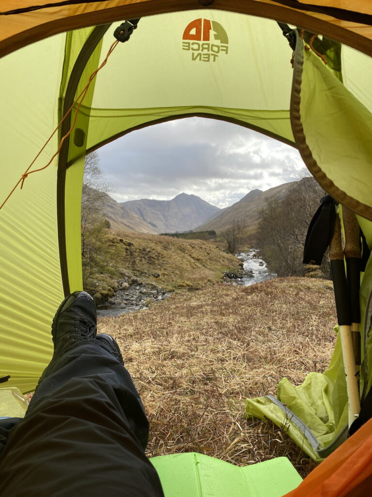 The view from my tent in upper Glen Elchaig