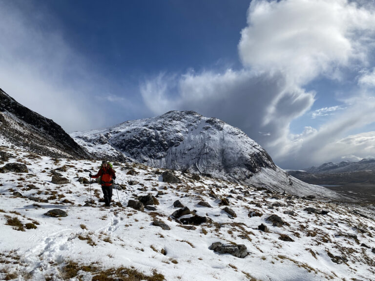 Approaching Bealach Bhearnais While Backpacking The Cape Wrath Trail